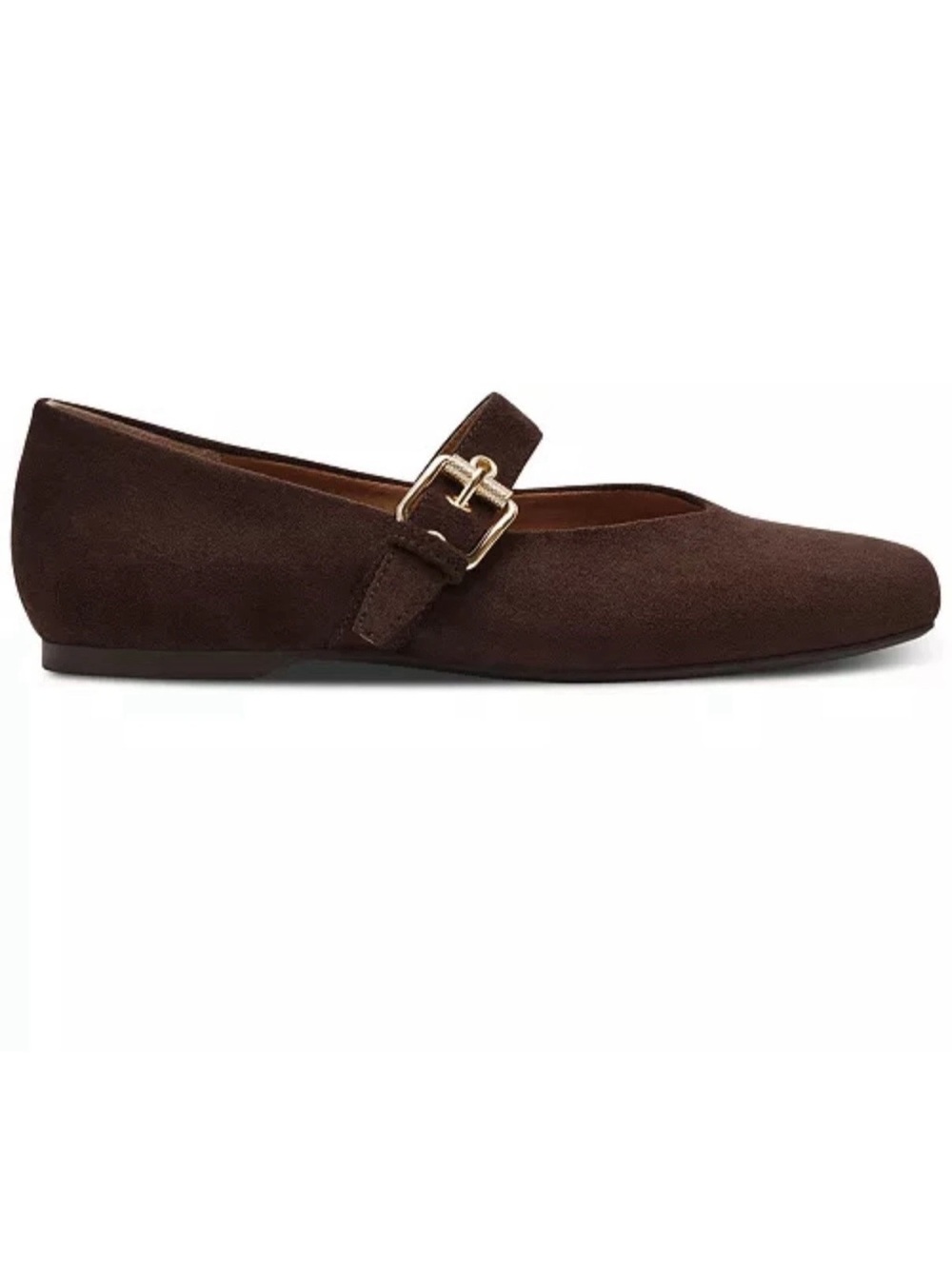 Women's NWT Buckle Mary Jane Flats in Brown Faux Suede-Size 7- DV by Dolce Vita - Picture 3 of 12